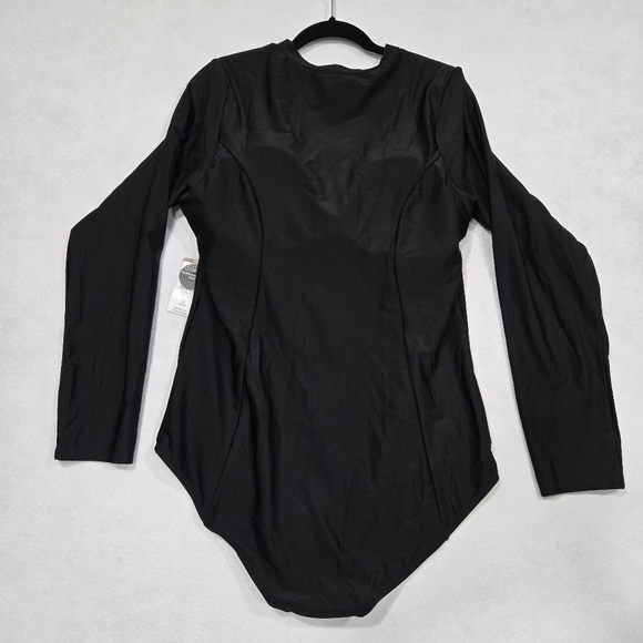 Torrid Black Long Sleeve Swimsuit with Yellow Zipper 2X - Picture 2 of 8